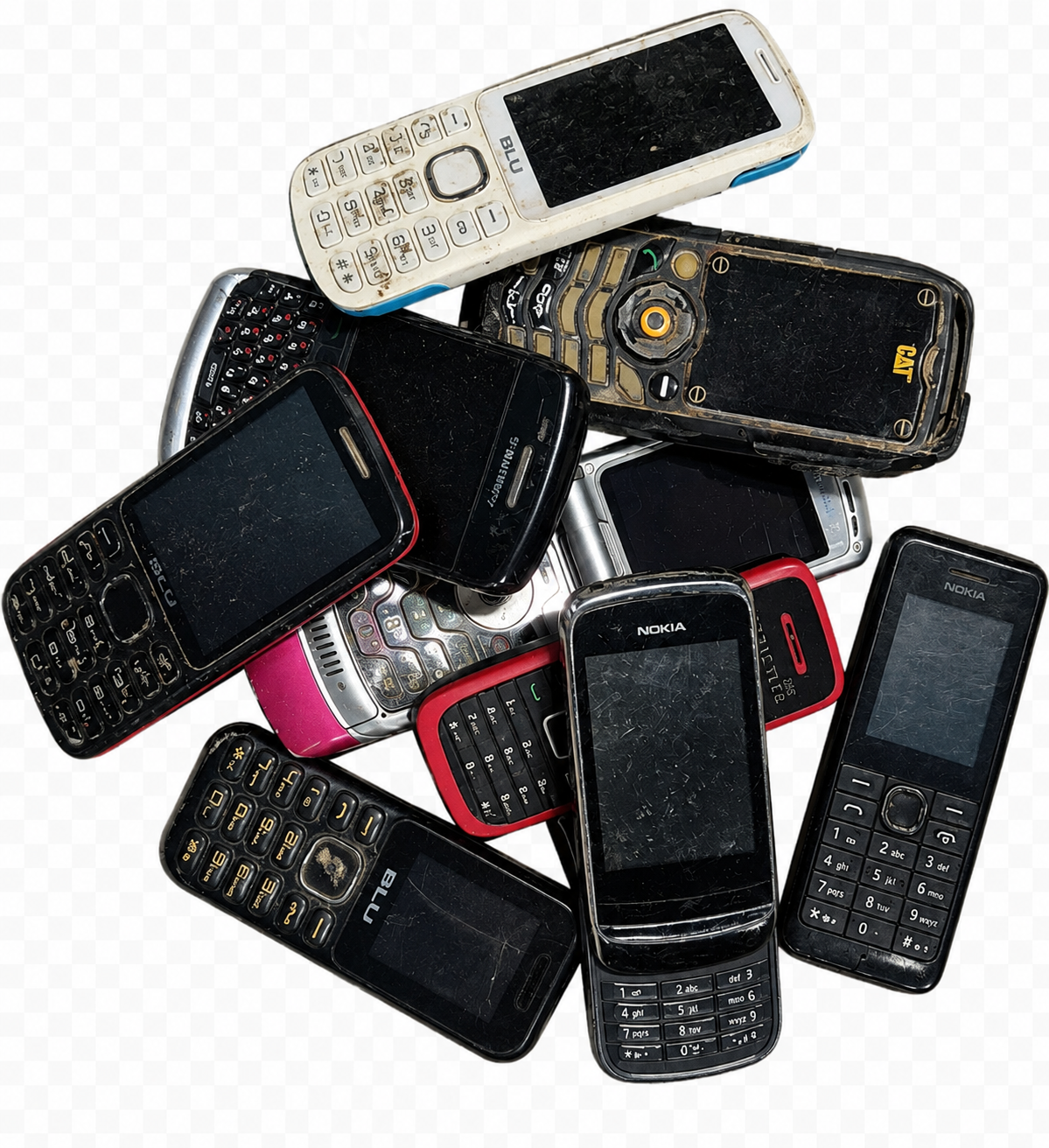 Mobiele telefoon zonder batterij